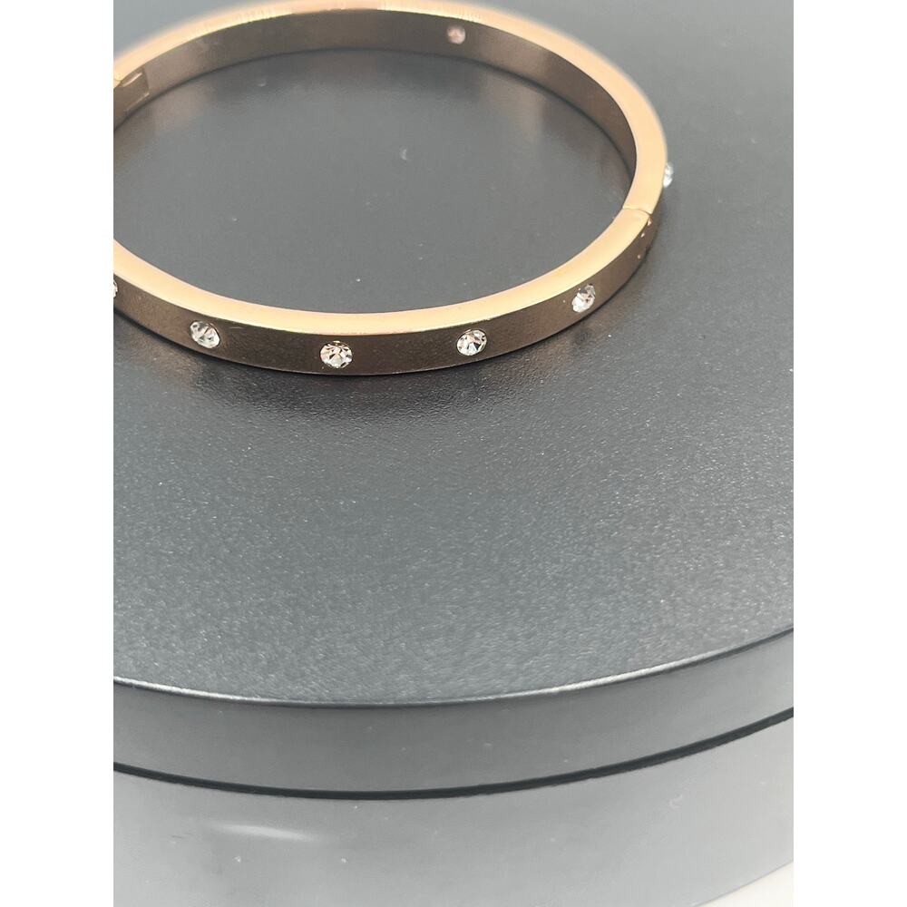 Kate Spade‎ NY Set in Stone Metal  Crystal Hinged Bangle Bracelet - Picture 8 of 14